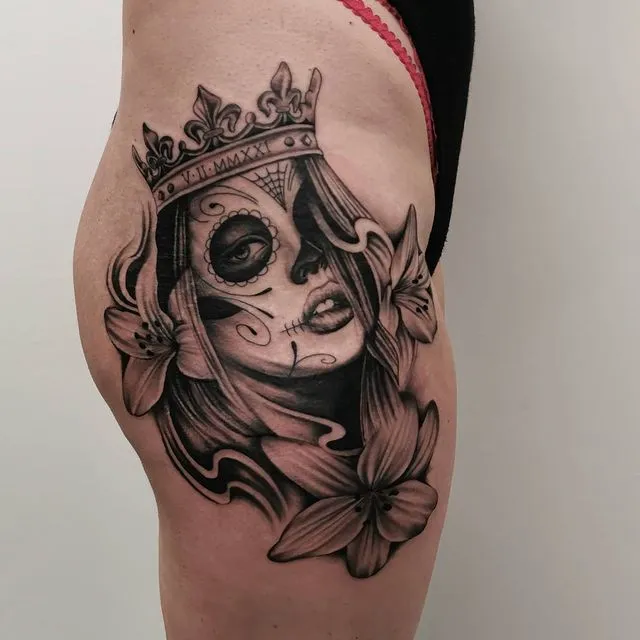 Mexican mask tattoo